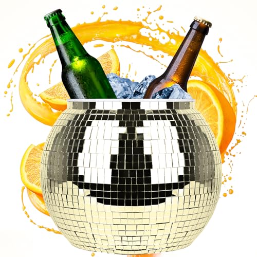 Disco Ball Ice Bucket Beverage Tubs Disco Ball Cup for Parties Large Retro Drink Bucket for Beer Cocktail Wine Champagne C...