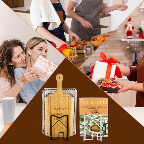 SUNFICON Cutting Board Rack Chopping Board Organizer Stand Holder Kitchen Countertop Pots Pan Lids Rack Organizer Flat Ste...