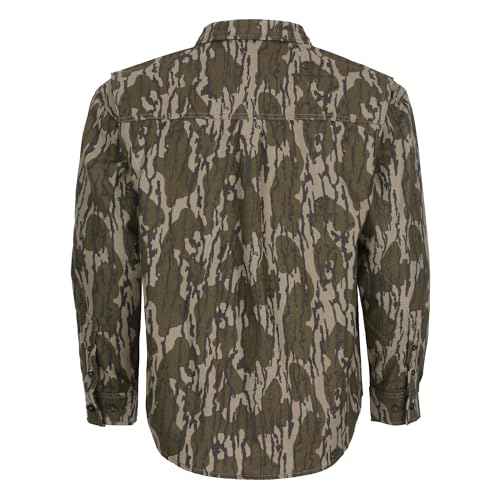 Mossy Oak Chamois Hunting Camo Shirt for Men | Heavyweight Cotton, Button Down Shirt with Pockets