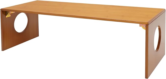 Eapmic 39.3in Folding Floor Coffee Table, Bamboo Low Japanese Floor Table, Portable Coffee Tables for Living Room Bedroom Meditation Tatami Home Office (39.3in)