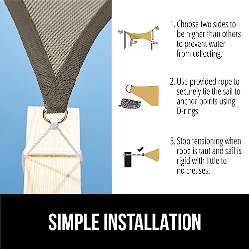 GORILLA GRIP Heavy Duty Sun Shade, UV Protection Fade Tear and Rust Resistant Rectangle Sunshade Canopy, Curved Edges Bloc...