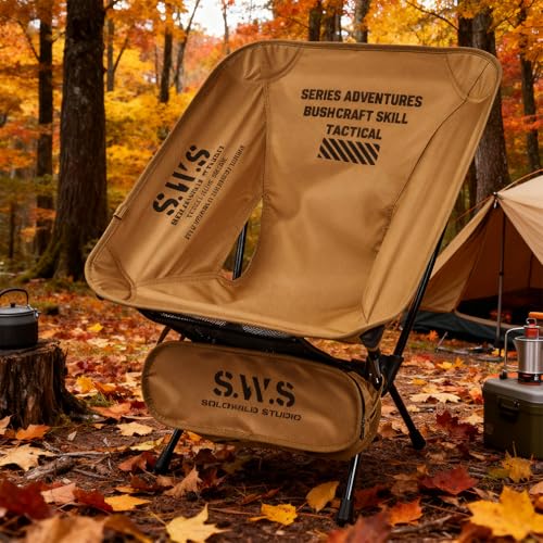 SURSONXW Camping Chair/Pocket Chair, 2.4 LBS Portable Foldable Compact with Aluminum Alloy & Seat Pocket for Outdoor Camp,...