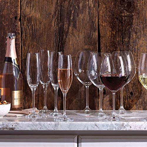 Lenox Champagne Flutes, Tuscany Classics 8 Oz Champagne Glasses Set of 6, 1.5 x 10-inch, Clear European Glass, Stemware, D...