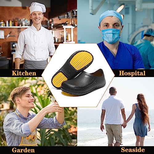 Chef Shoes for Men Nonslip Water Proof Work Shoes Mens Clogs Comfortable Nursing Nurse Shoes for Gardener Men Indoor and O...