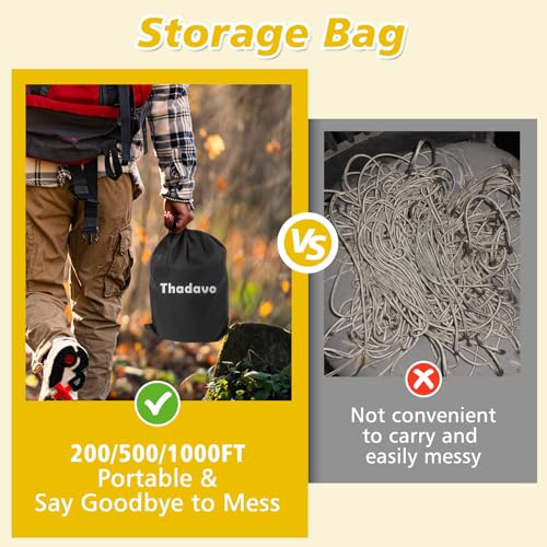 Thadavo Reflective Paracord Rope 850Ib, 50/100/200/500/1000ft 4MM 11 Strand para Cords Lanyard Utility Parachute Cord for ...