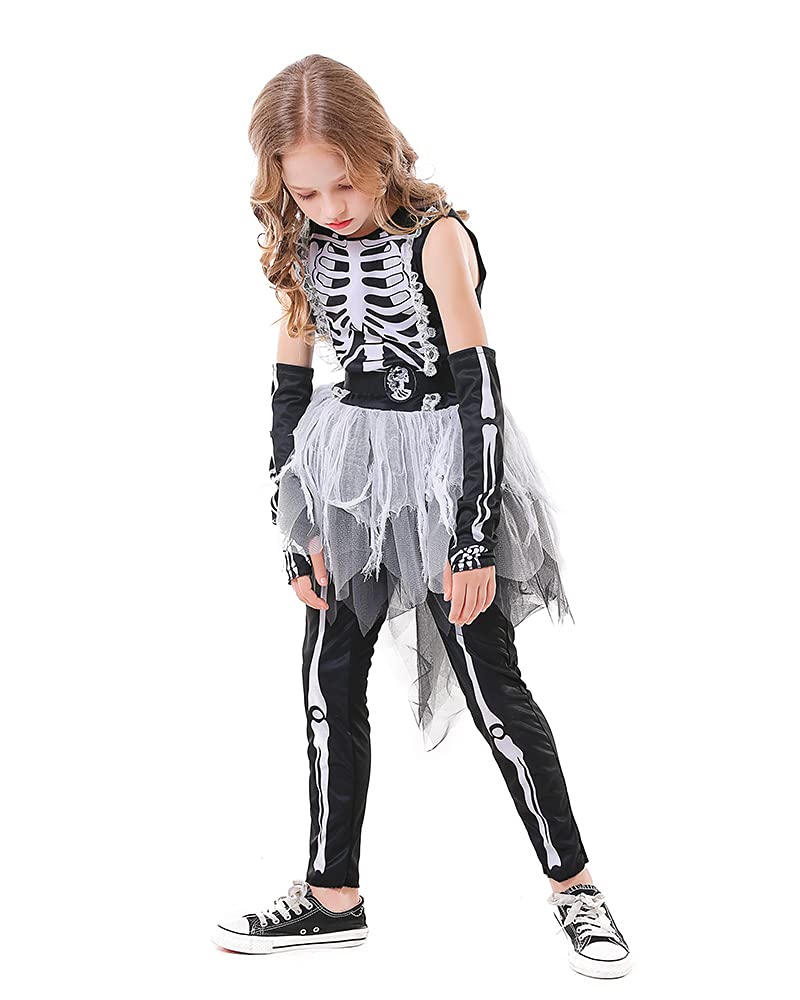 Seasons Halloween Girls Ghostly Skeleton Costume (S(4-6))
