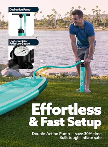 SLOOSH Inflatable Stand Up Paddle Board, 10'6" Paddle Boards with Premium Accessories, Non-Slip EVA Deck, Ultra-Light Carr...