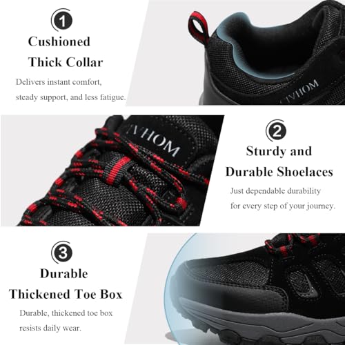 CIVHOM Men Breathable Outdoor Hiking Shoes, Comfortable Trekking Trail Sneakers for Walking & Adventures