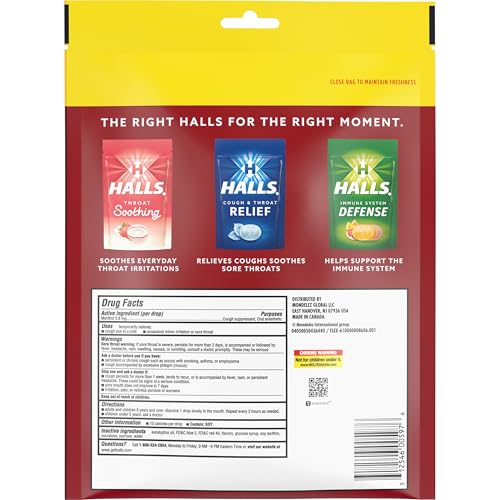 Halls Relief Cherry Cough Drops, Value Pack, 140 Drops (Pack of 5)