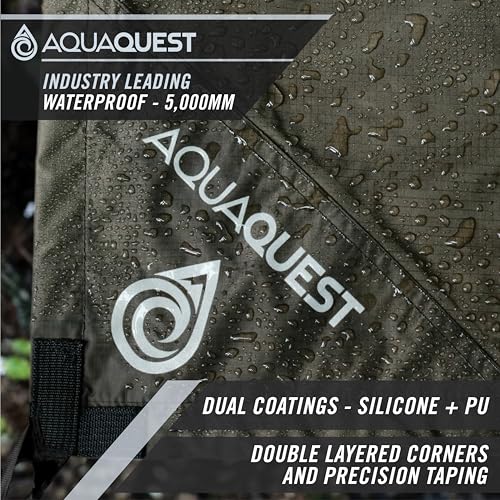 AquaQuest Guide Tarp – Ultralight Waterproof (5,000 mm) Seam-Taped 40D Ripstop Rain Fly for Backpacking, Stealth Camping &...