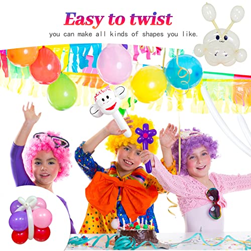 ZBYDNG 260 Balloons Clear, Thickening Long Balloons for Tying Arch, Twisting Latex Animals Magic Modeling Skinny Birthday ...