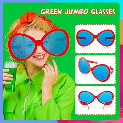 Flutesan 2 Pcs Giant Sunglasses Jumbo Clown Glasses Funny for Adults Photo Props for Halloween Party