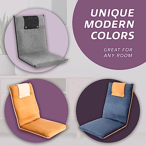 bonVIVO II Floor Chair with Back Support - Adjustable Gaming & Meditation Chair, Portable Folding Sofa Sleeper, Folds Flat - Beige