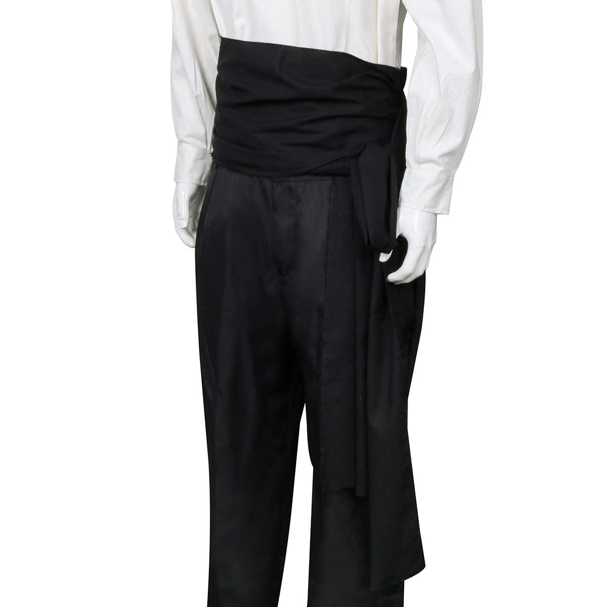 COSFLY Men Pirate Medieval Renaissance Large Sash Halloween Costume Waist Sash Belt Accessory (Black)