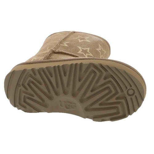 UGG Kids T Classic II Stars Fashion Boot, Chestnut/Gold Iridescent, 6 US Unisex Toddler