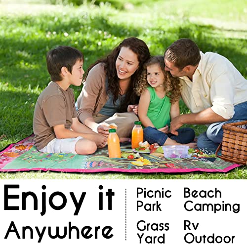 Cuslnox Picnic Blankets Waterproof Foldable Extra Large,80"x 60" Outdoor Beach Blanket Waterproof Sandproof,3-Layer Lightw...