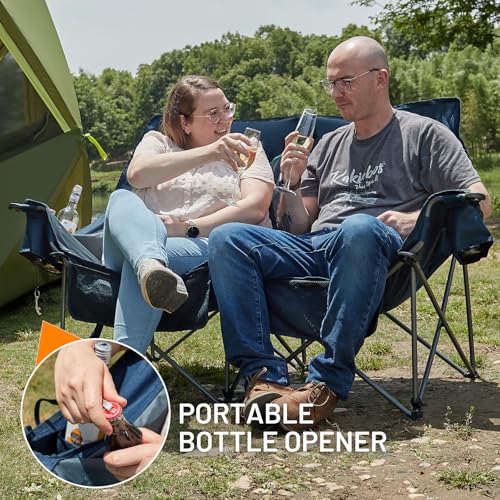 Timber Ridge Double Camping Chair, Heavy Duty Outdoor Folding Camp Couch, Loveseat Camping Chairs Perfect for Campsites, P...
