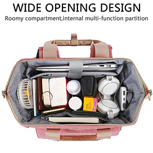FALANKO Backpack for Women,Wide Open Work Large USB Charging Port Student Bookbag for 15.6 Inch Laptop,Doctor Teacher Nurs...