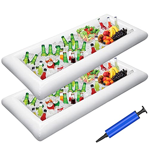 Jasonwell Inflatable Serving Bars Ice Buffet Salad Serving Trays Food Drink Holder Cooler Containers Indoor Outdoor BBQ Pi...