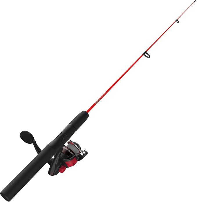Zebco Dock Demon Spinning Reel or Spincast Reel and Fishing Rod Combo, 30-Inch Durable Fiberglass Rod, QuickSet Anti-Rever...