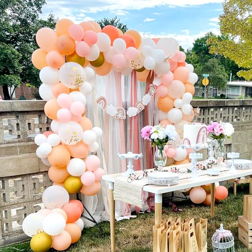 KICNIC Balloon Arch Strip Kit for Garland, 32.8 Feet Balloon Tape Strips and 200 Glue Point Dot Stickers for Party Wedding...