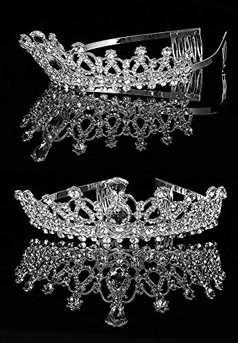 ZOCONE Birthday Tiara Crown for Women Girls, 2 Pack Crystal Princess Tiara for Women, Bridal Crowns for Wedding Party, Hai...