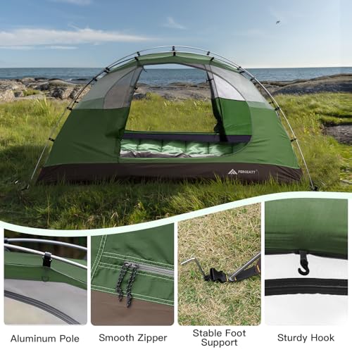 Forceatt Camping Tent 2 Person, Backpacking Tent Waterproof & Windproof, Ultralight Instant Tent with Rain Fly for Campin...