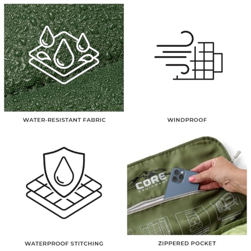 CORE Outdoor Weighted Blanket | Packable Waterproof Picnic Blanket, Beach Mat, Tent Camping Rug, & Stadium Blanket | Large...