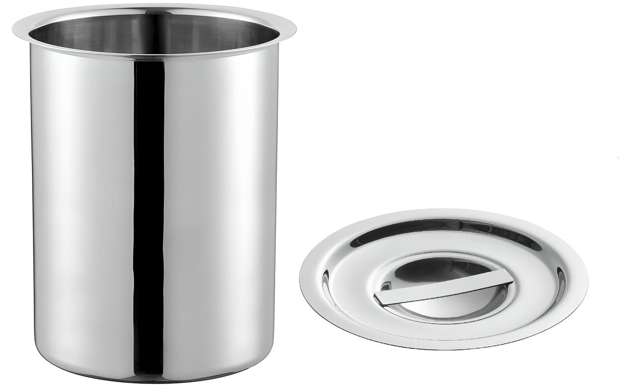 OCS Parts 2 Quart Bain Marie Pot with Lid Set | 6-3/4" x 4-3/8" Stainless Steel Pot for Warm or Cold Food, Home Kitchens, Stovetop, Steam Tables, Catered Events, Soup Warmers or Buffet and Salad Bars