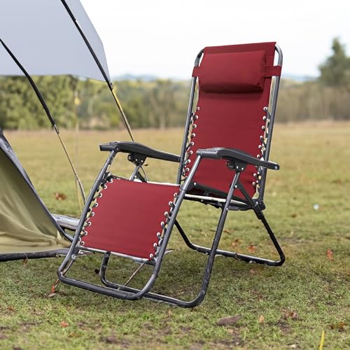 Caravan Sports Zero Gravity Outdoor Portable Folding Camping Lawn Deck Patio Pool Recliner Lounge Chair for Adults, Adjust...