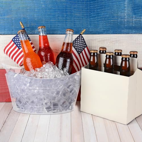 Patelai 6 Pcs Ice Buckets Bulk, Plastic Ice Buckets with Handles, Oval Storage Tub, Large Capacity Drink Tub for Party Bar...