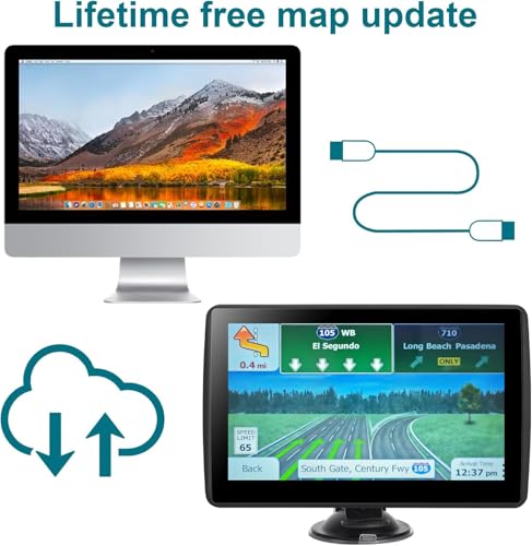 7-Inch GPS Navigator for Car Truck RV with 2026 Maps, Free Lifetime Updates, Voice Guidance, Speed and Red Light Warning, ...