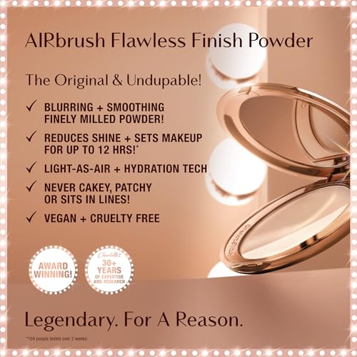 Charlotte Tilbury Airbrush Flawless Finish Setting Powder - Pore-Blurring Pressed Powder for Face Makeup to Minimize Shine...