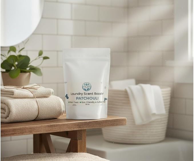 Plant-Based Laundry Scent Booster (Powder) - Patchouli | Fast-Dissolving, No Residue | Long-Lasting Earthy Pachouli Scent | Eco-Friendly, Hypoallergenic for Sensitive Skin | HE Safe, 16 Oz