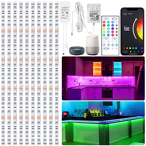 maylit 10 PCS Smart RGB Under Cabinet Lights Kit, Compatible with Alexa and Google Assistant, App and Remote Control, Musi...