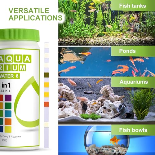AAwipes 8-in-1 Aquarium Test Kit (150 Strips) for Freshwater & Saltwater - Quick & Accurate Water Testing for Aquariums & ...