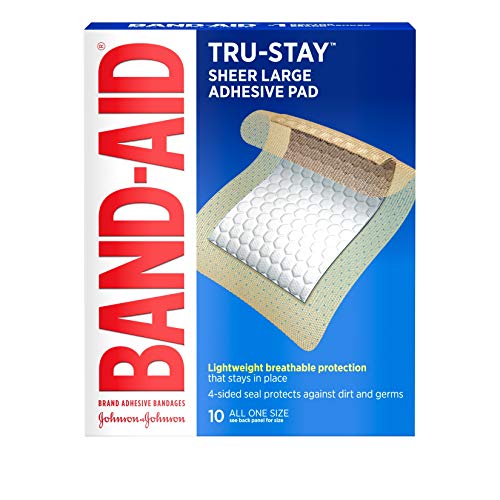 Band-Aid Brand Tru-Stay Adhesive Pads, Sterile Sheer Bandages for First Aid & Wound Care, Pad Covers & Protects Minor Cut...