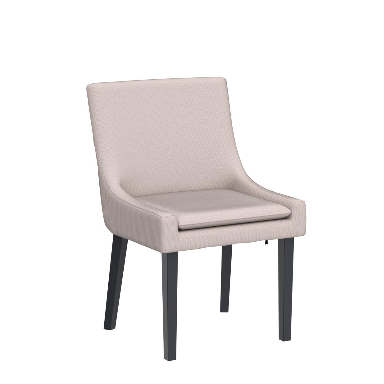 COLAMY Modern Dining Chairs Set of 2, Upholstered Corduroy Accent Side Leisure Chairs with Mid Back and Wood Legs for Living Room/Dining Room-Beige