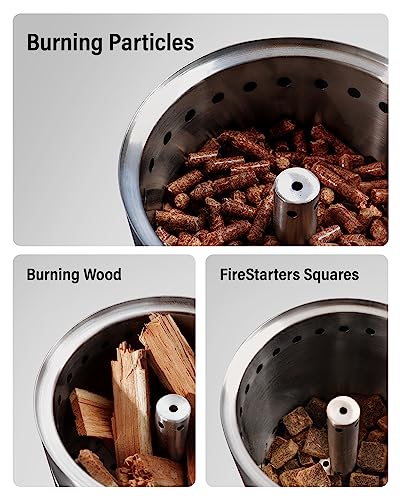 YEFU Tabletop Fire Pit 9.7 x 7.1 in, Low Smoke Camping Stove for Outdoor & Patio, Fueled by Pellets or Wood, Safe Burning ...