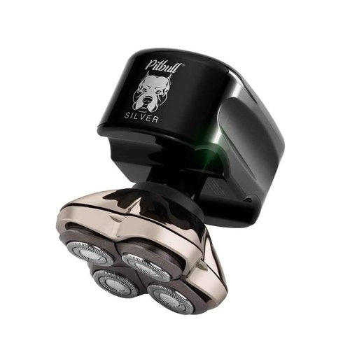 Skull Shaver Pitbull Silver Pro and Pitbull Travel Case Bundle, Male Grooming Kit
