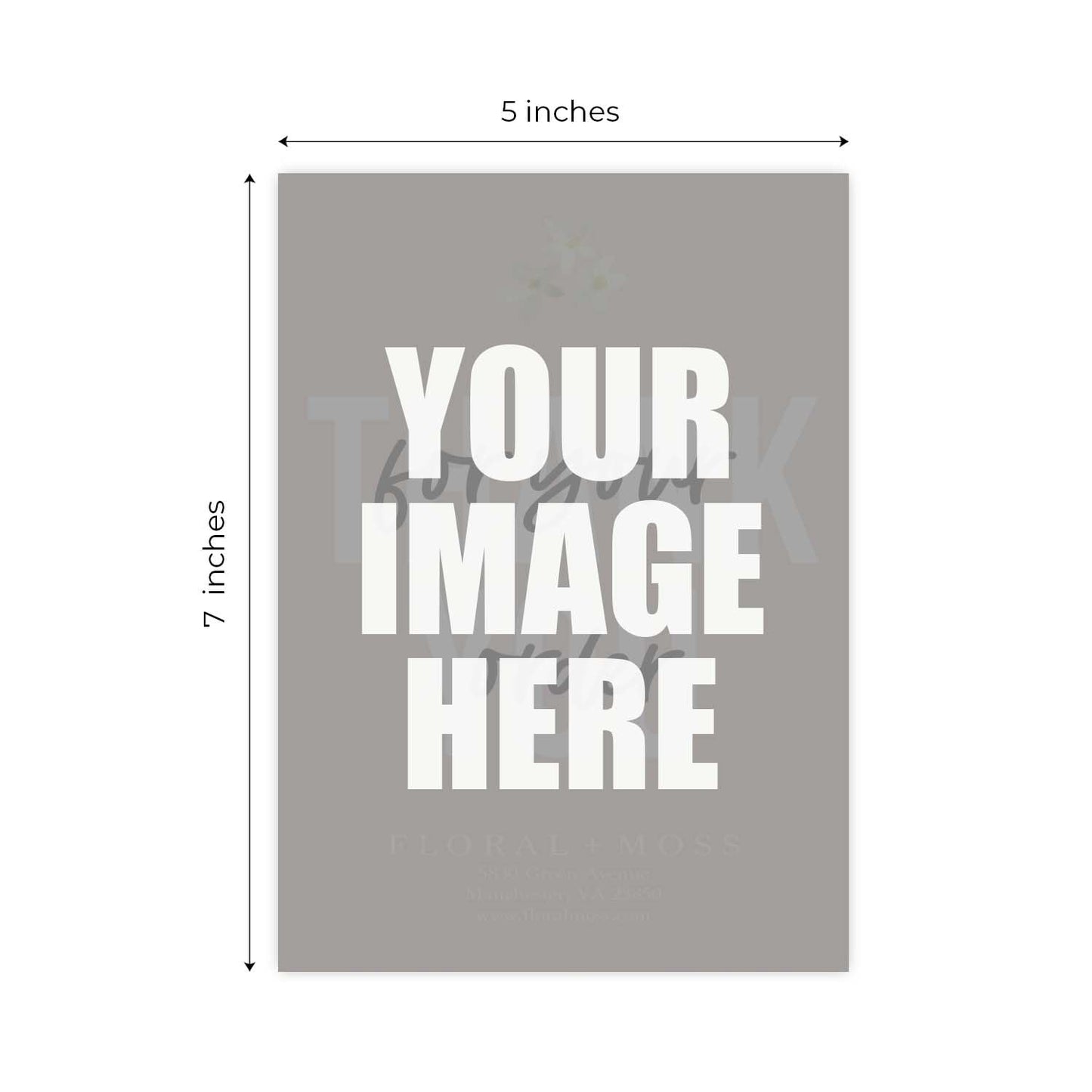 Personalized Image Cards / 25 Upload Your Own Design Cards With White Envelopes / 5" x 7" Flat Fully Customized DIY Logo Cards With Blank Back/Made In The USA