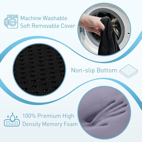 BlissTrends Seat Cushion,Thick Memory Foam Cushions for Office Chair, Car Seat, Airplane, Relieving Pressure Tailbone Scia...