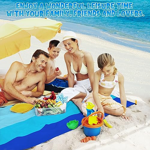 Aroveea Beach Blanket Waterproof Sandproof 1-7 Adult Oversized 78 '' × 81 '' Lightweight Durable Compact Sand Free Beach M...