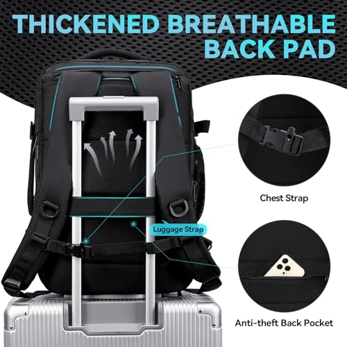 Carry on Travel Backpack for Men Women, Extra Large 40L Flight Approved Expandable Suitcase With USB/Type-C Charging Port,...