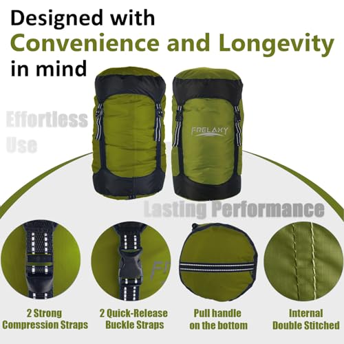 Frelaxy Compression Sack, 40% More Storage! 11L/18L/30L/45L/52L Compression Stuff Sack, Water-Resistant & Ultralight Sleep...