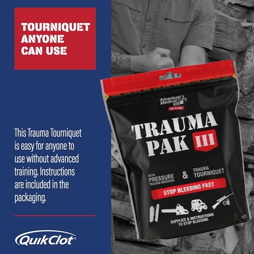 Adventure Medical Kit Trauma Pak III - Medical First Aid Kit - Emergency Trauma Kit with Trauma Bandage, Tourniquet, Traum...