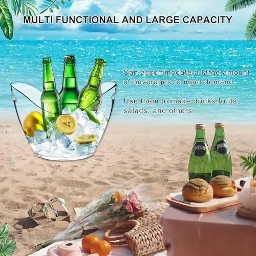 2 Pack Ice Bucket - 4L Clear Acrylic Ice Buckets for Parties, Mimosa Bar Supplies Beverage Tub for Champagne Beer Sparklin...
