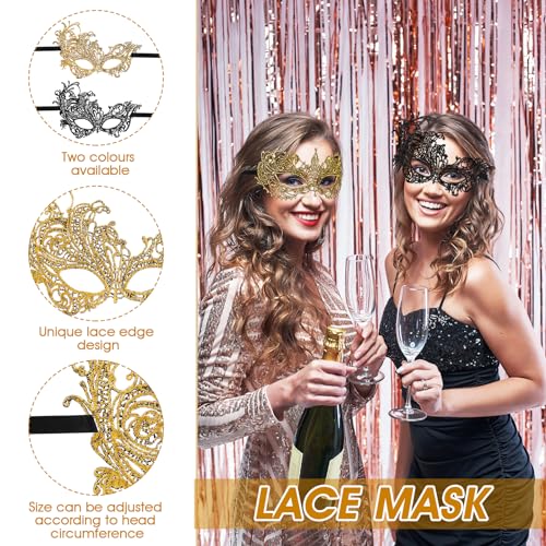 Qianyu 6 Pcs Masquerade Mask for Women Venetian Mysterious Disguise Lace Eye Mask Classic Style Fun Lace Mask Suitable for...