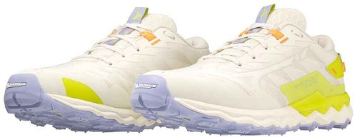 Mizuno Women's Wave Daichi 7 Roxy Running Shoe, Snow White-Limeade, 7
