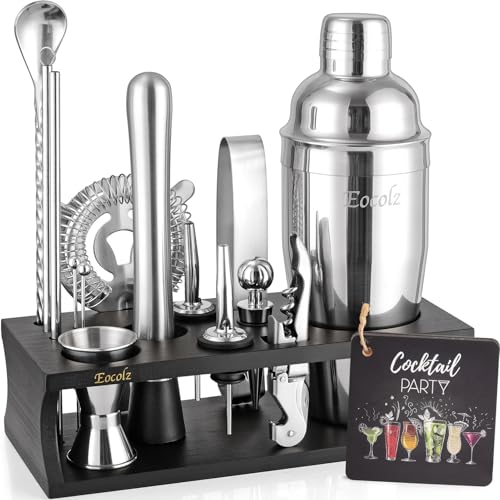 Bartender Kit Cocktail Shaker Set with Stand 17-Piece Bar Tool Bar Set for Drink Mixing Home Bartending Kit Bar Cart Acces...